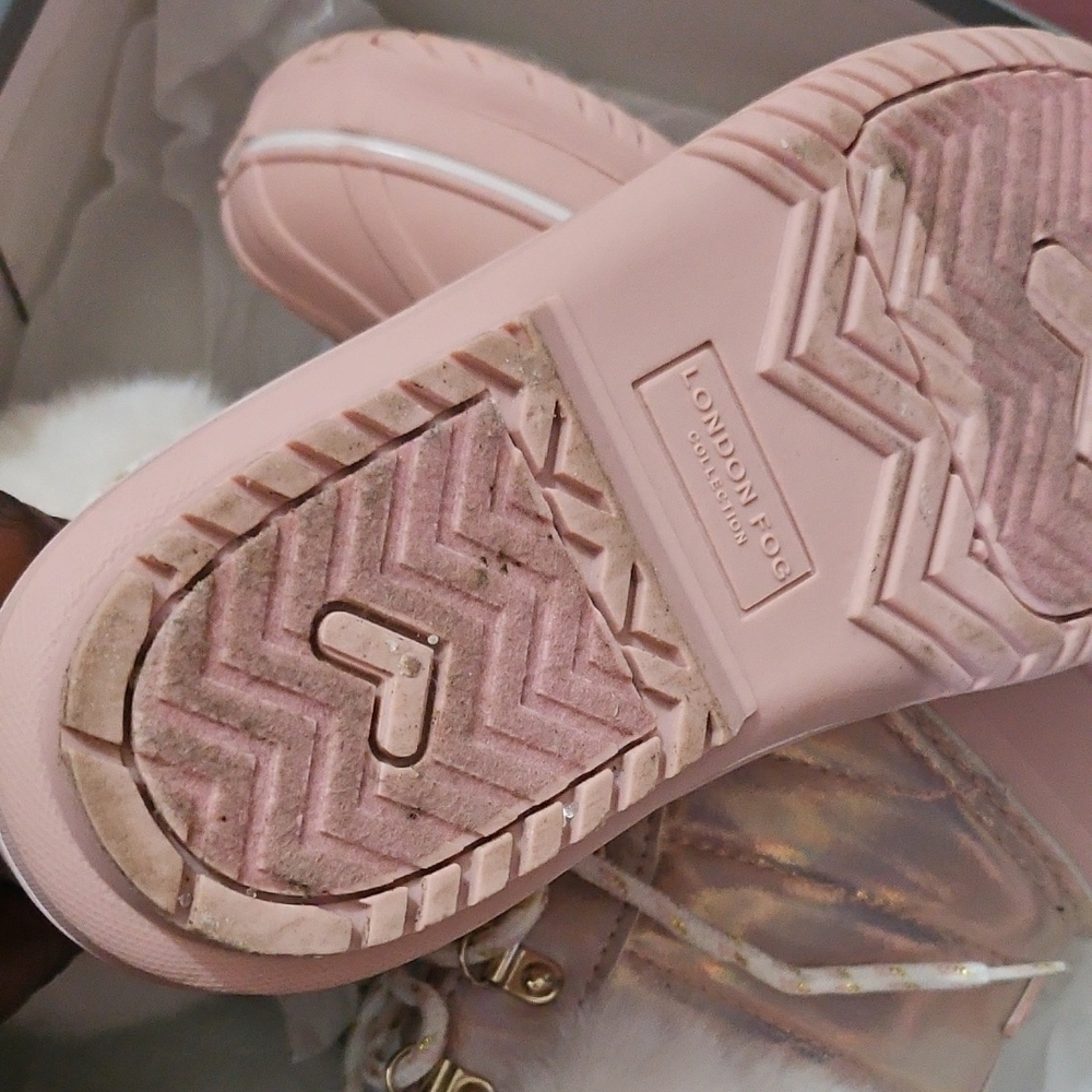 London Fog Little Girls Bridger Cold Weather Lace up Boots - Rose Gold - Picture 7 of 9
